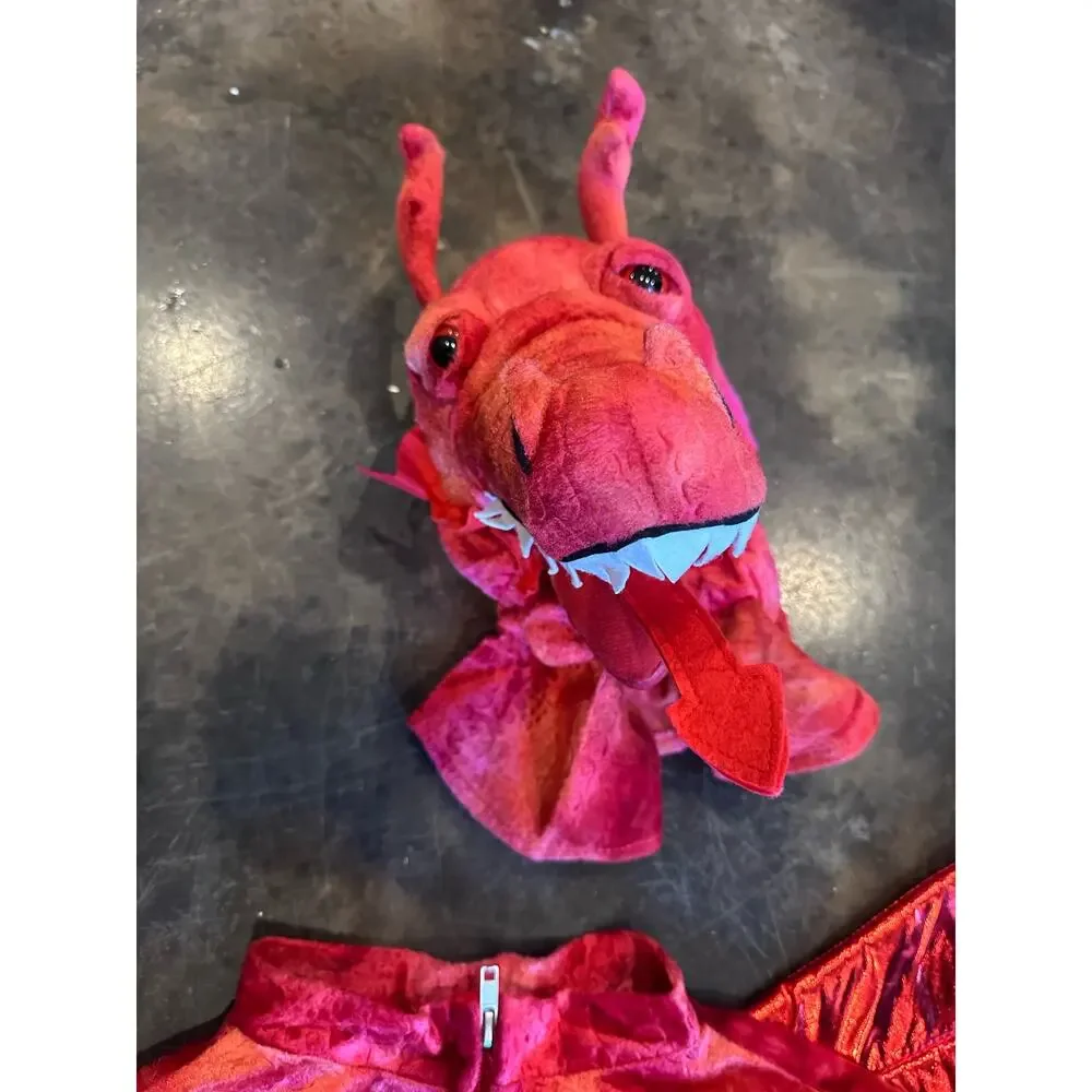 New Forum Novelties Red Dragon Costume Plush Jumpsuit, Wings, Tail & Hood Large